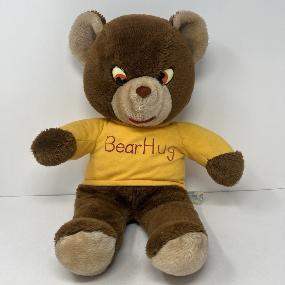 Knickerbocker BEAR HUG 18" Teddy Bear Stuffed Plush Side‎ Eyes Rare Vintage Toy